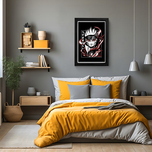 Naruto Uzumaki Nine-Tails Mode Framed Art Print