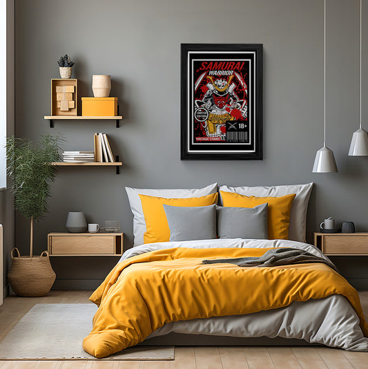 Samurai Warrior Vintage Comic Wall Art