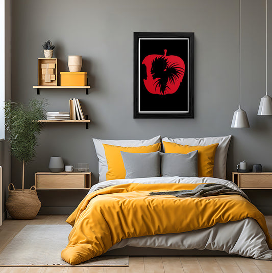 Death Note Apple Silhouette Framed Wall Art