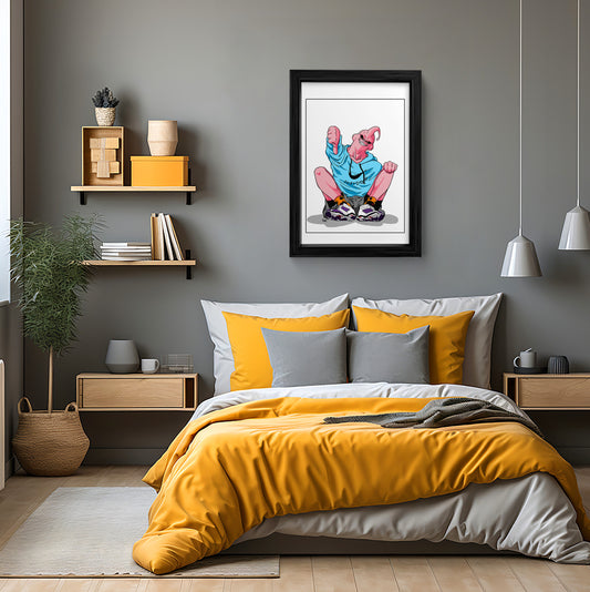 Majin Buu in a Modern Twist Framed Art Print