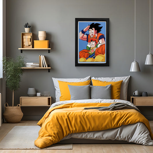 Goku and Gohan: A Father-Son Adventure Framed Art Print