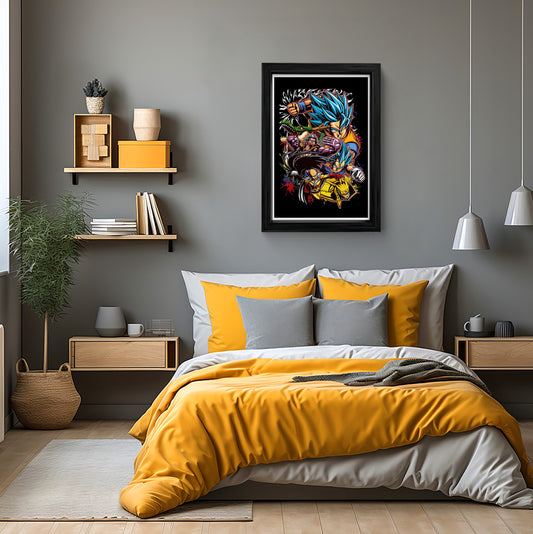 Anime Heroes Framed Art Print