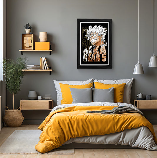 Luffy Gear 5 Wall Art - One Piece Anime Framed Canvas Print