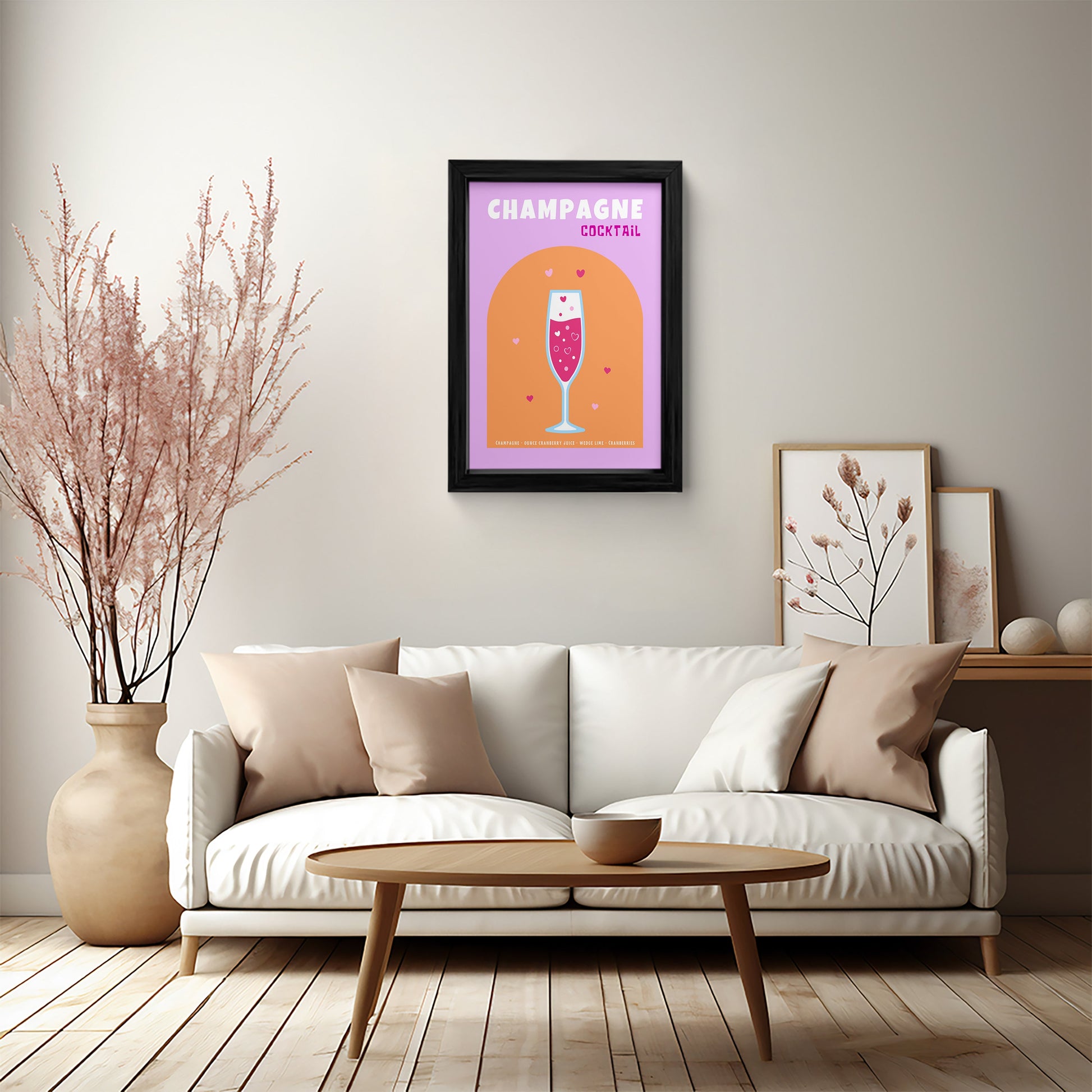 Champagne Cocktail Framed Wall Art