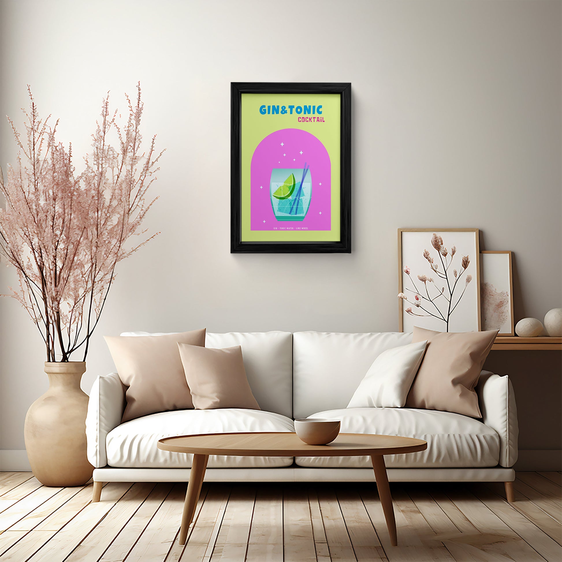 Gin & Tonic Cocktail Framed Wall Art