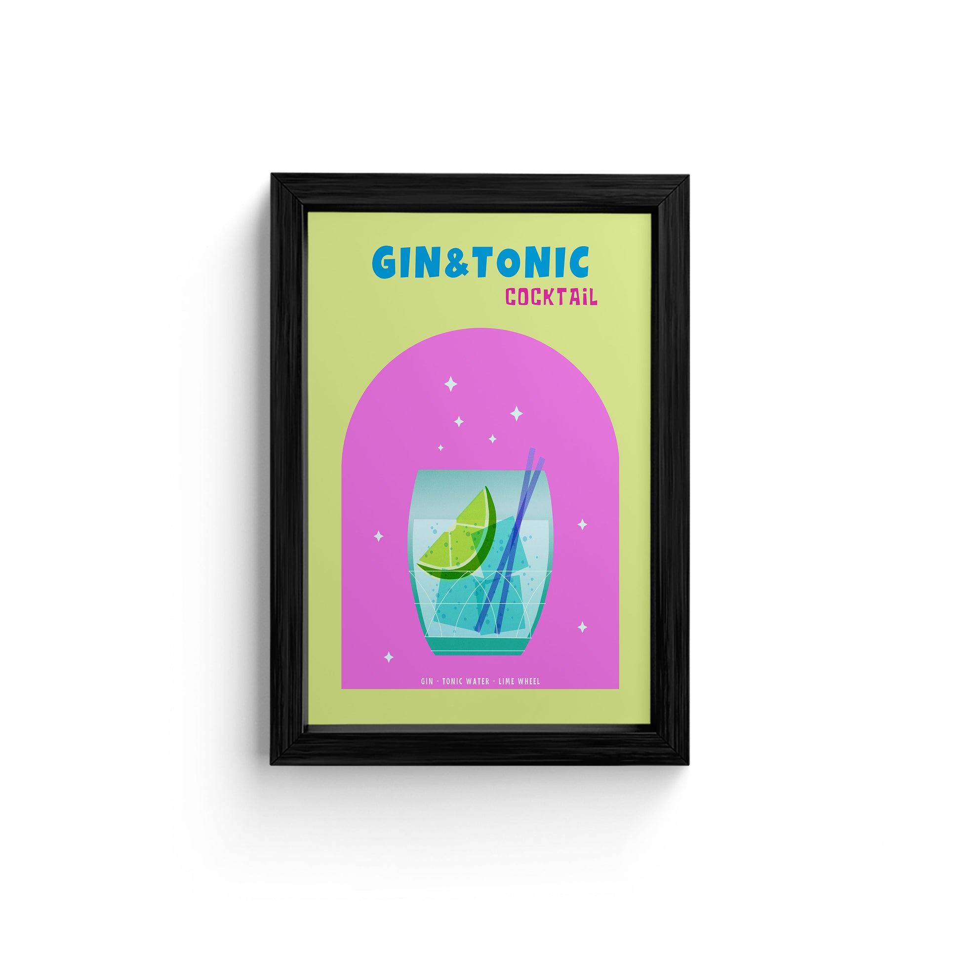 Gin & Tonic Cocktail Framed Wall Art