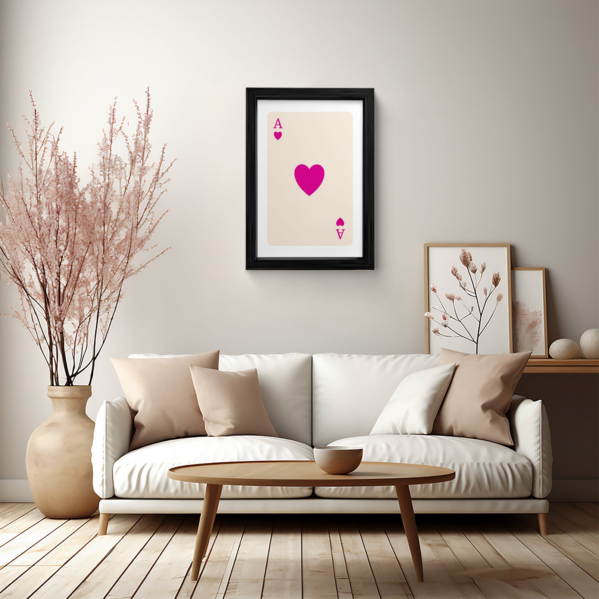 Pink Ace Card Wall Art 