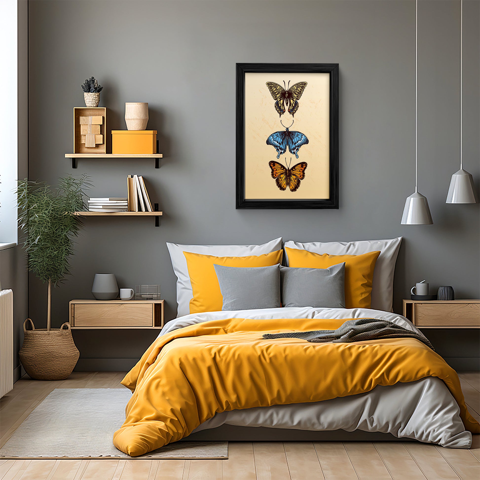 Butterfly Trio Canvas Wall Art