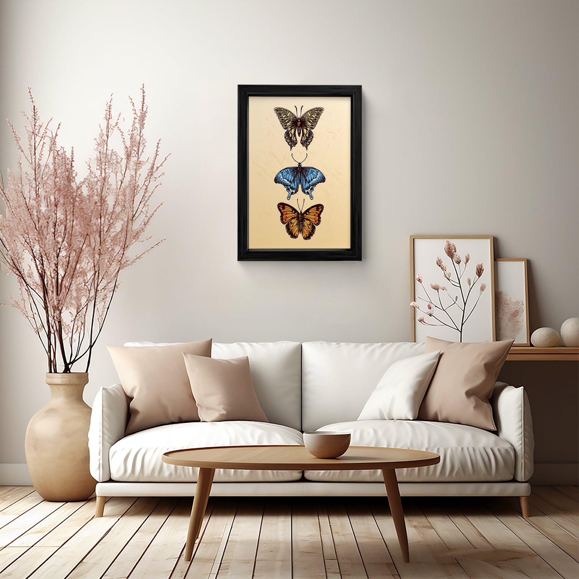 Butterfly Trio Canvas Wall Art