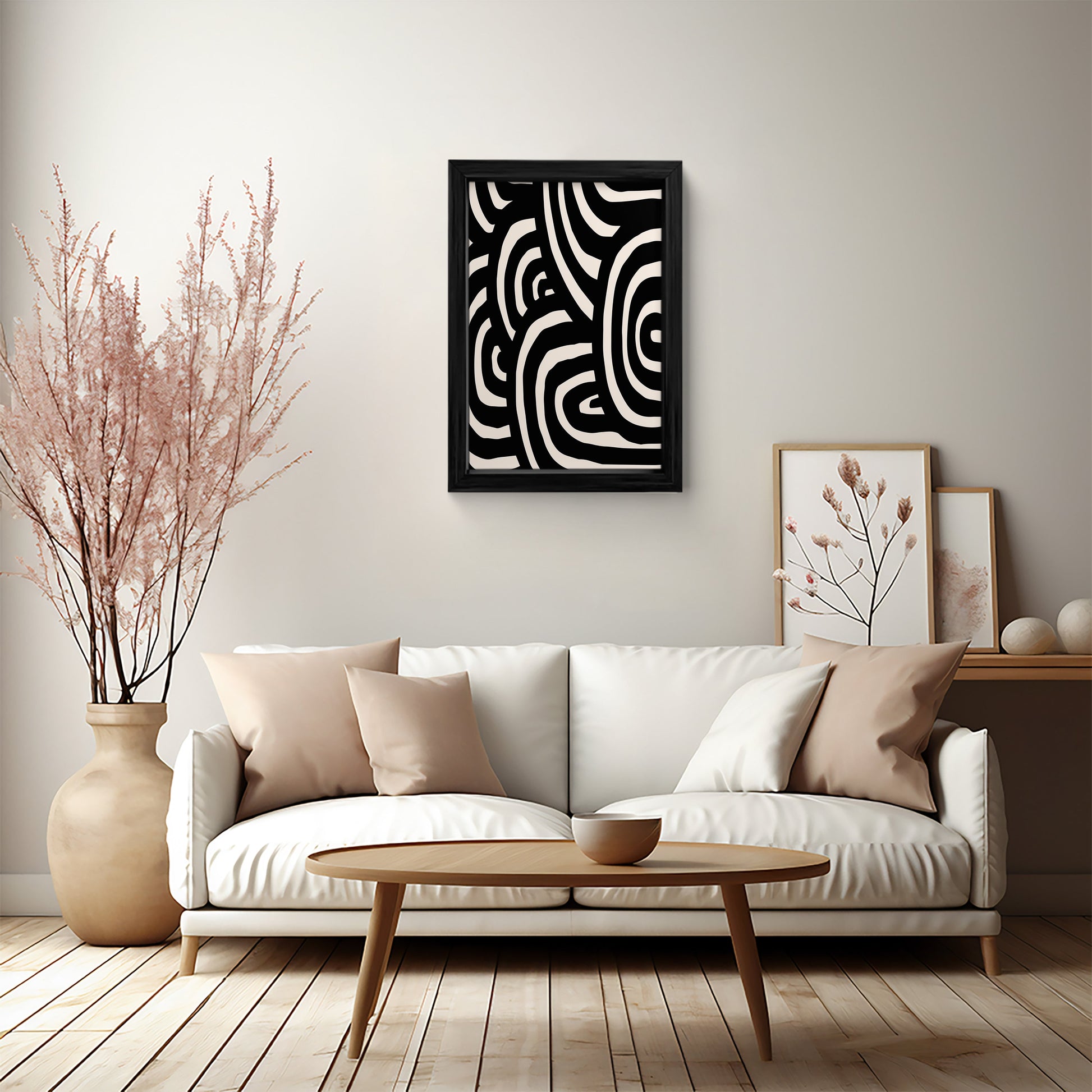 Elegant Swirls Framed Wall Art