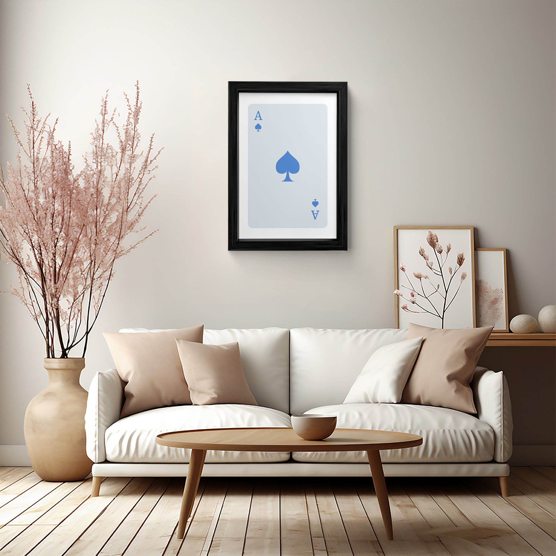 Blue Ace of heart Wall Art Print