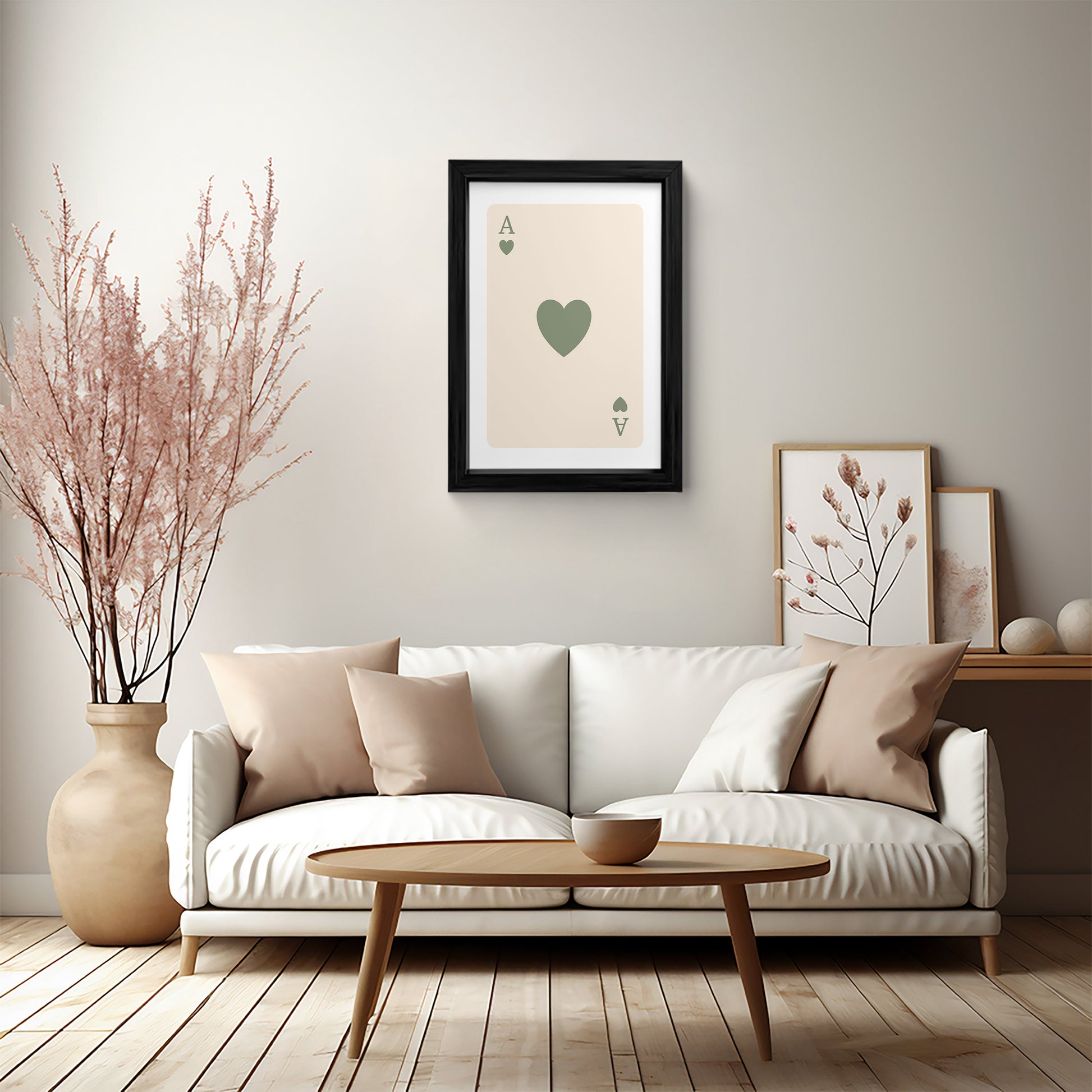 Green Ace of Hearts Wall Art