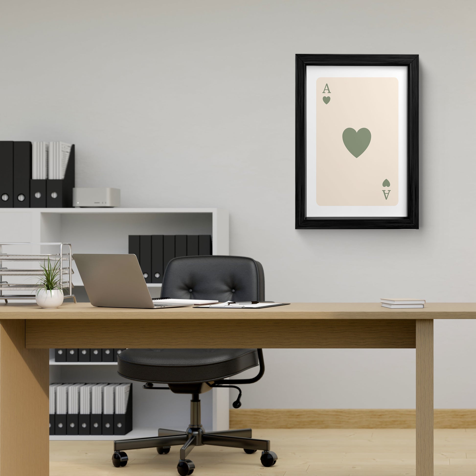 Green Ace of Hearts Wall Art