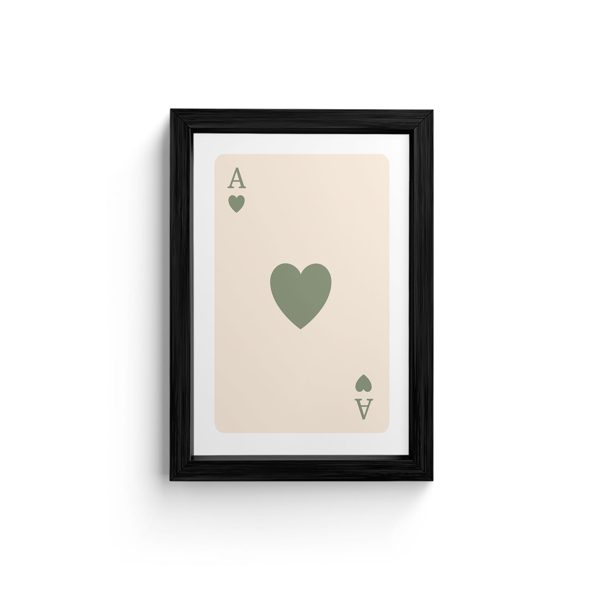 Green Ace of Hearts Wall Art