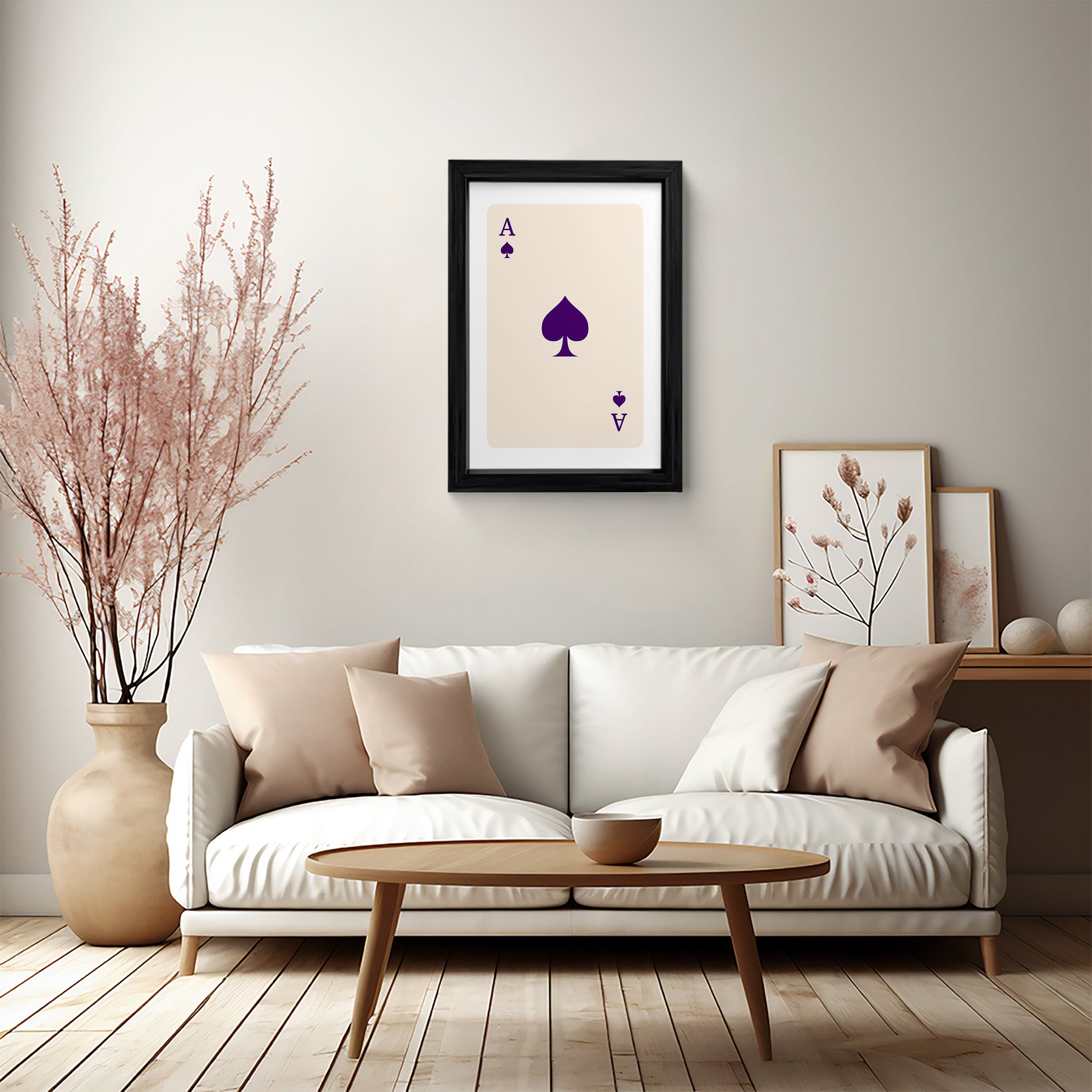 purple ace of spades card - Wall Art