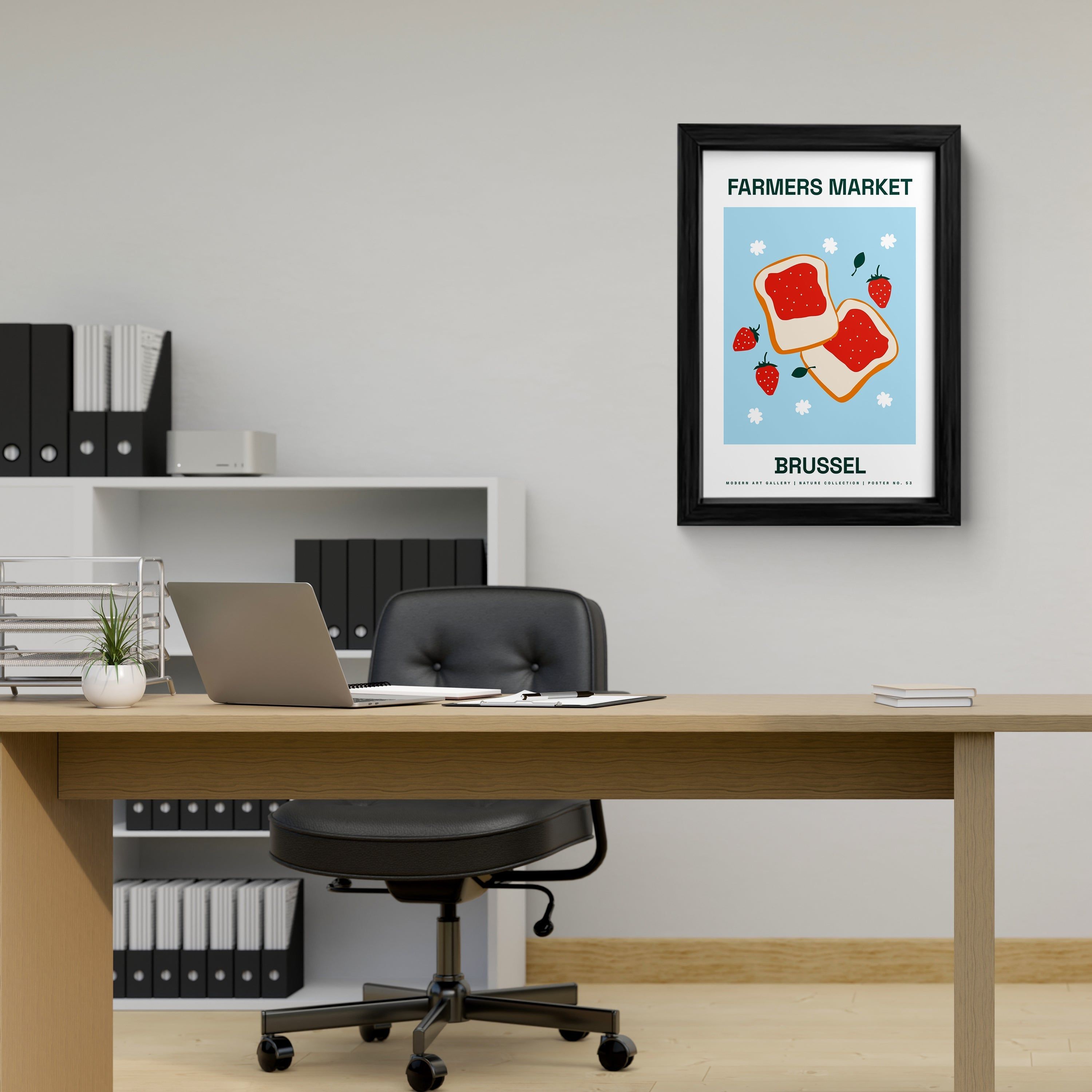 Farmers Market Brussel Framed Art Poster