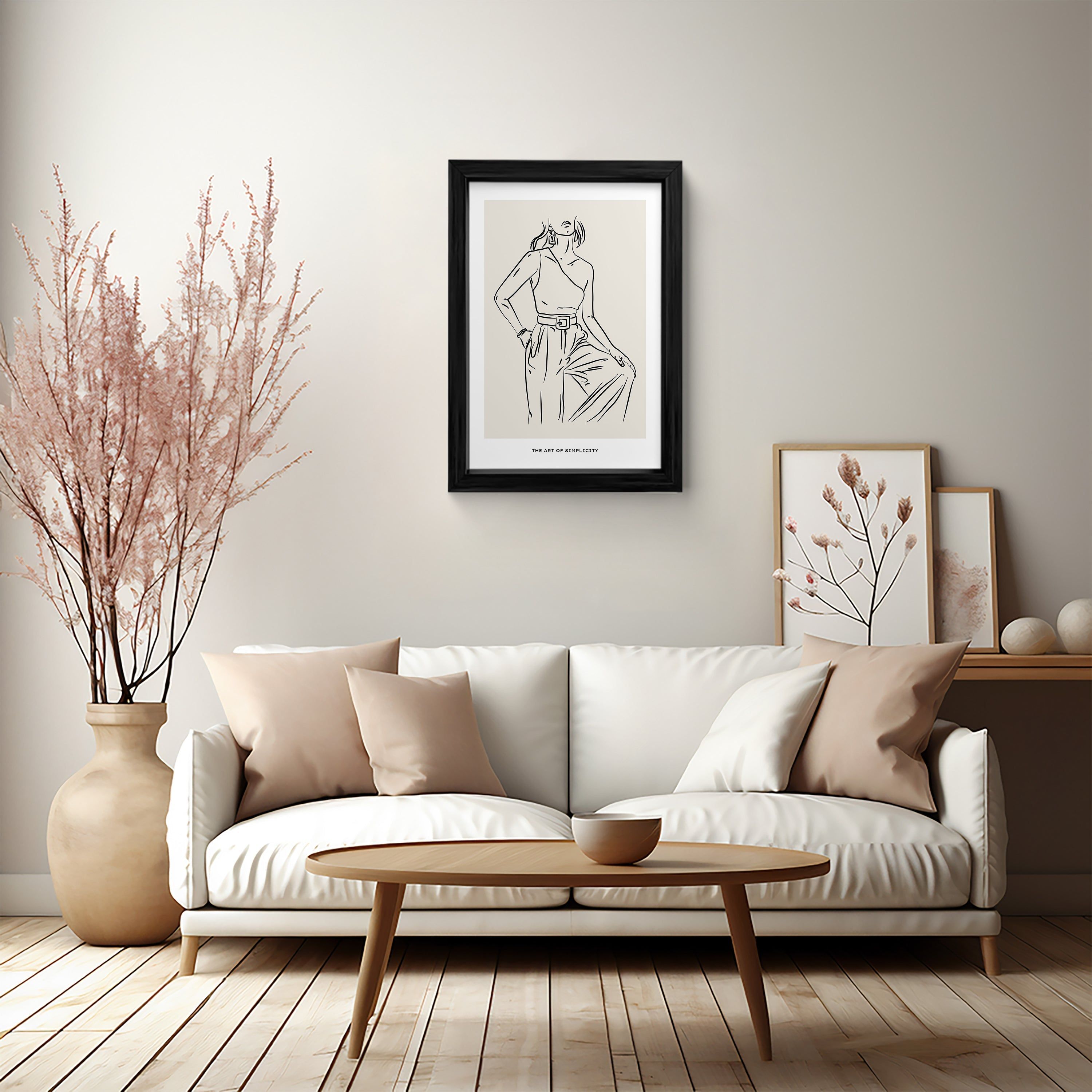 The Art of Simplicity: Line Art Canvas Print
