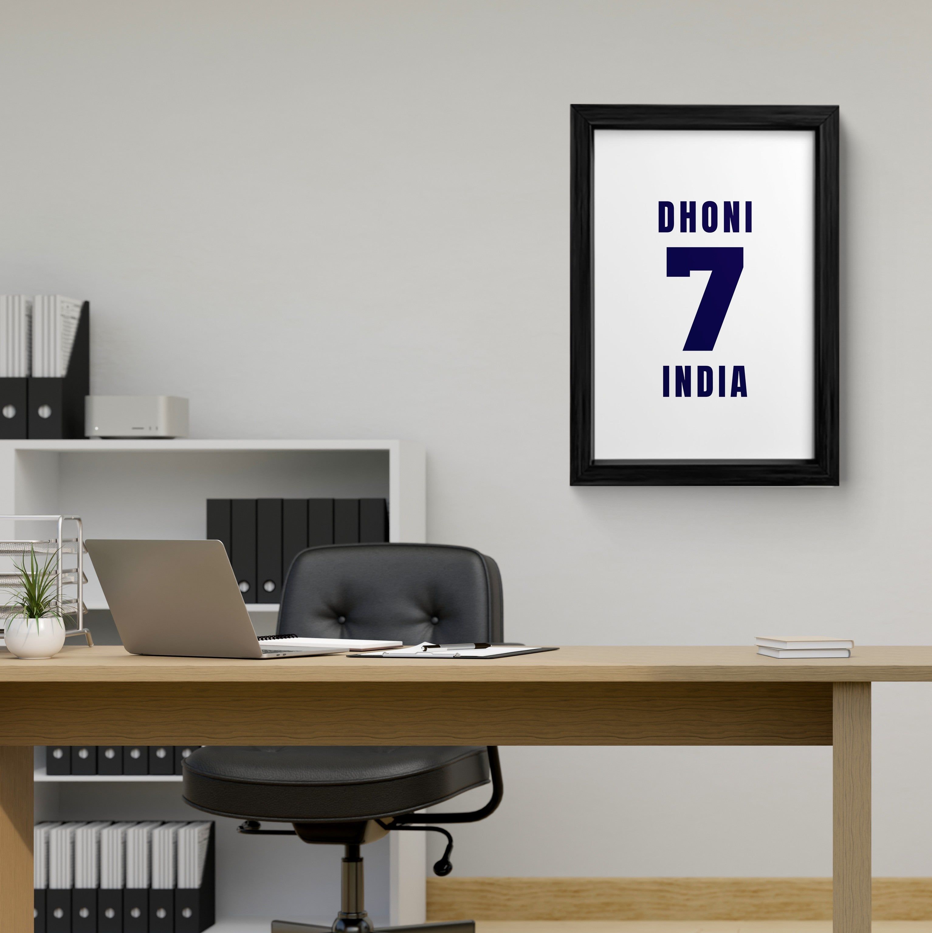 Dhoni 7 India - Tribute Framed Art Print