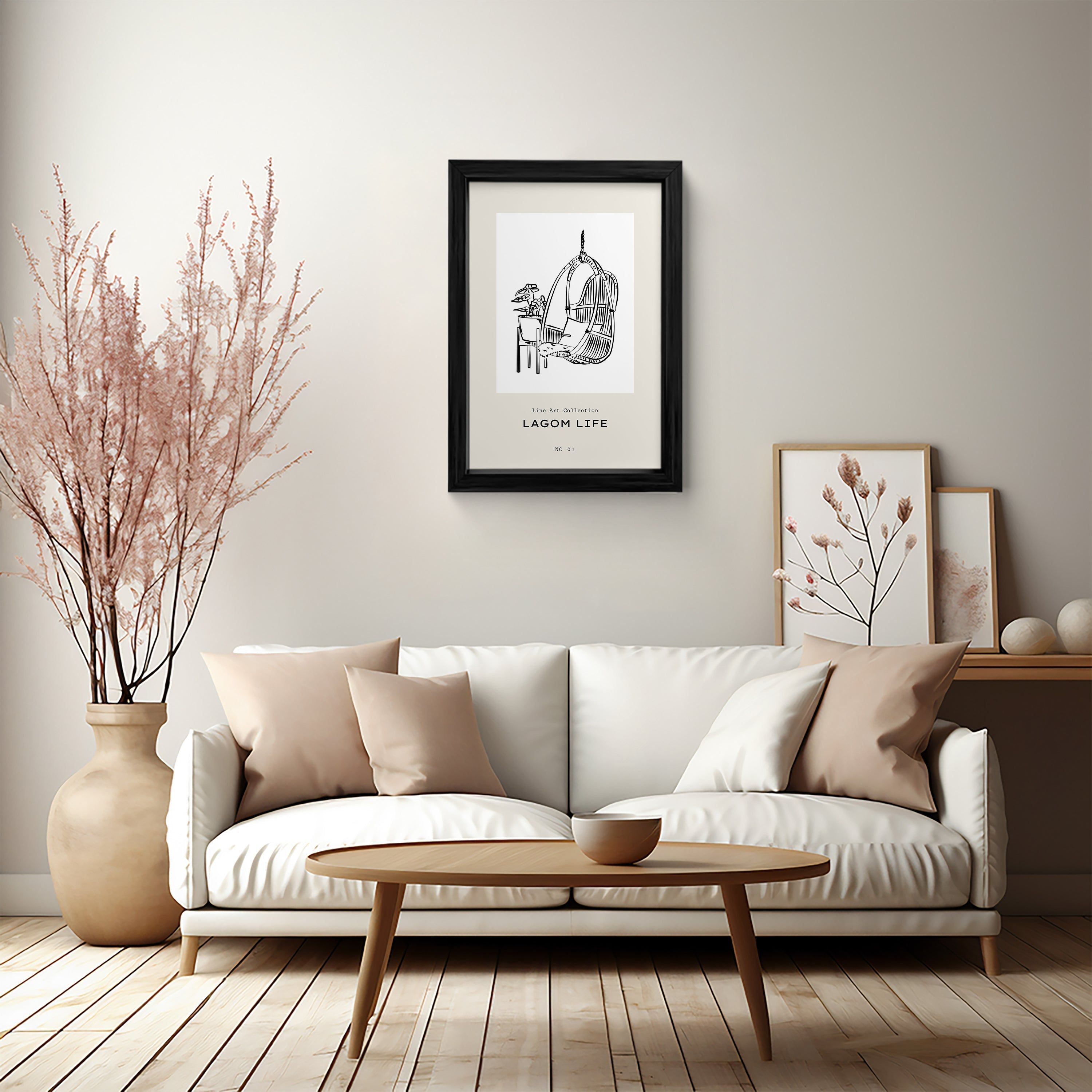 Lagom Life Hanging Chair Line Wall Art