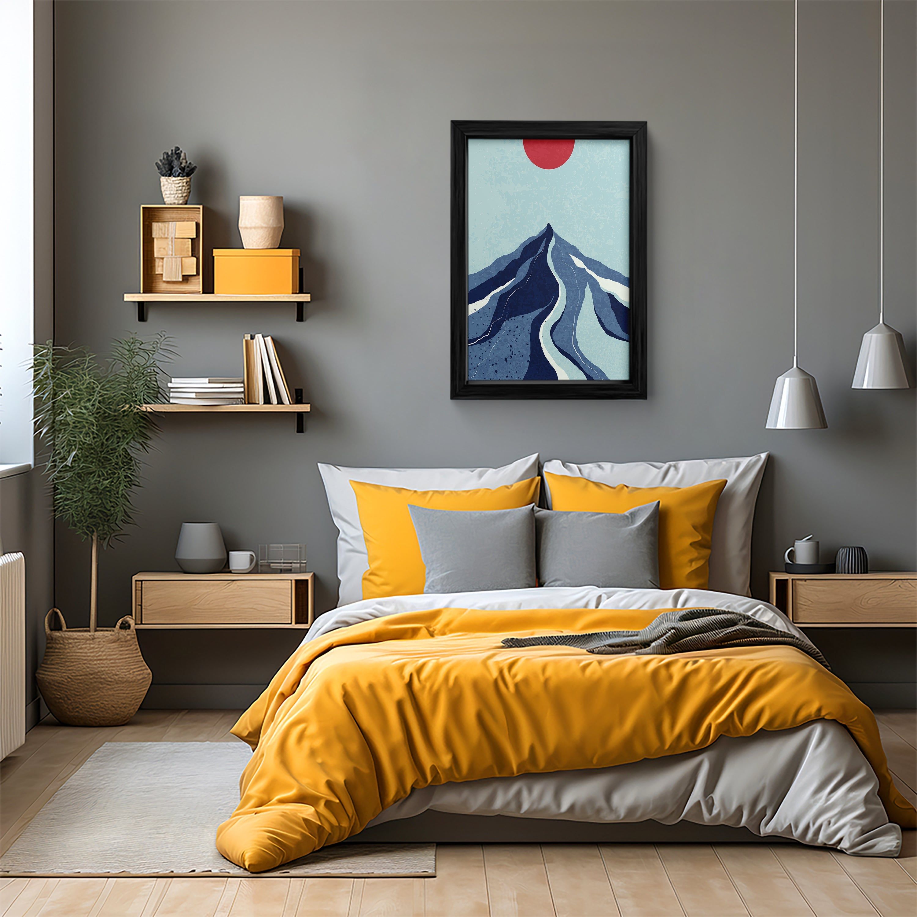 Cobalt Dreamscape Abstract Framed Art Print