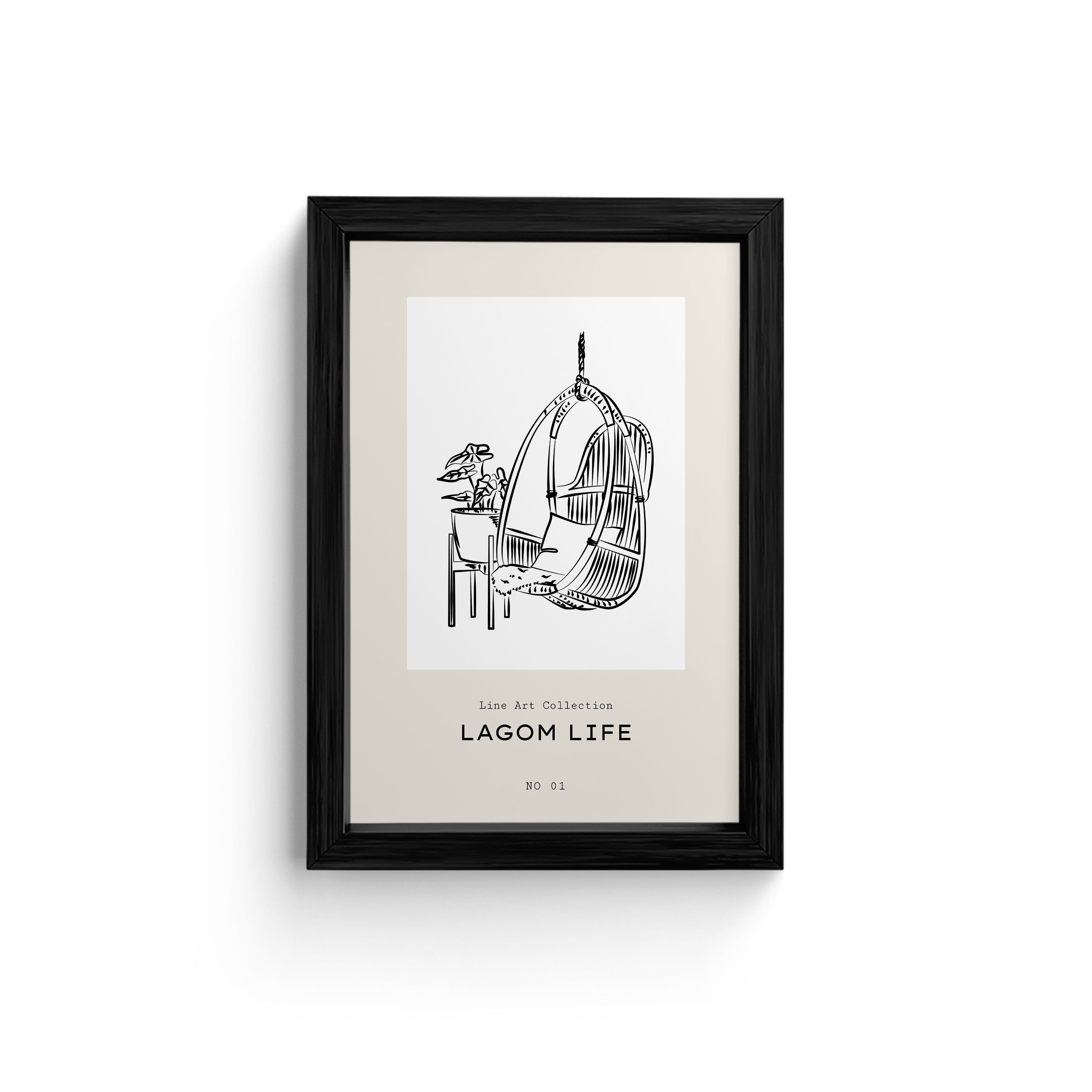Lagom Life Hanging Chair Line Wall Art