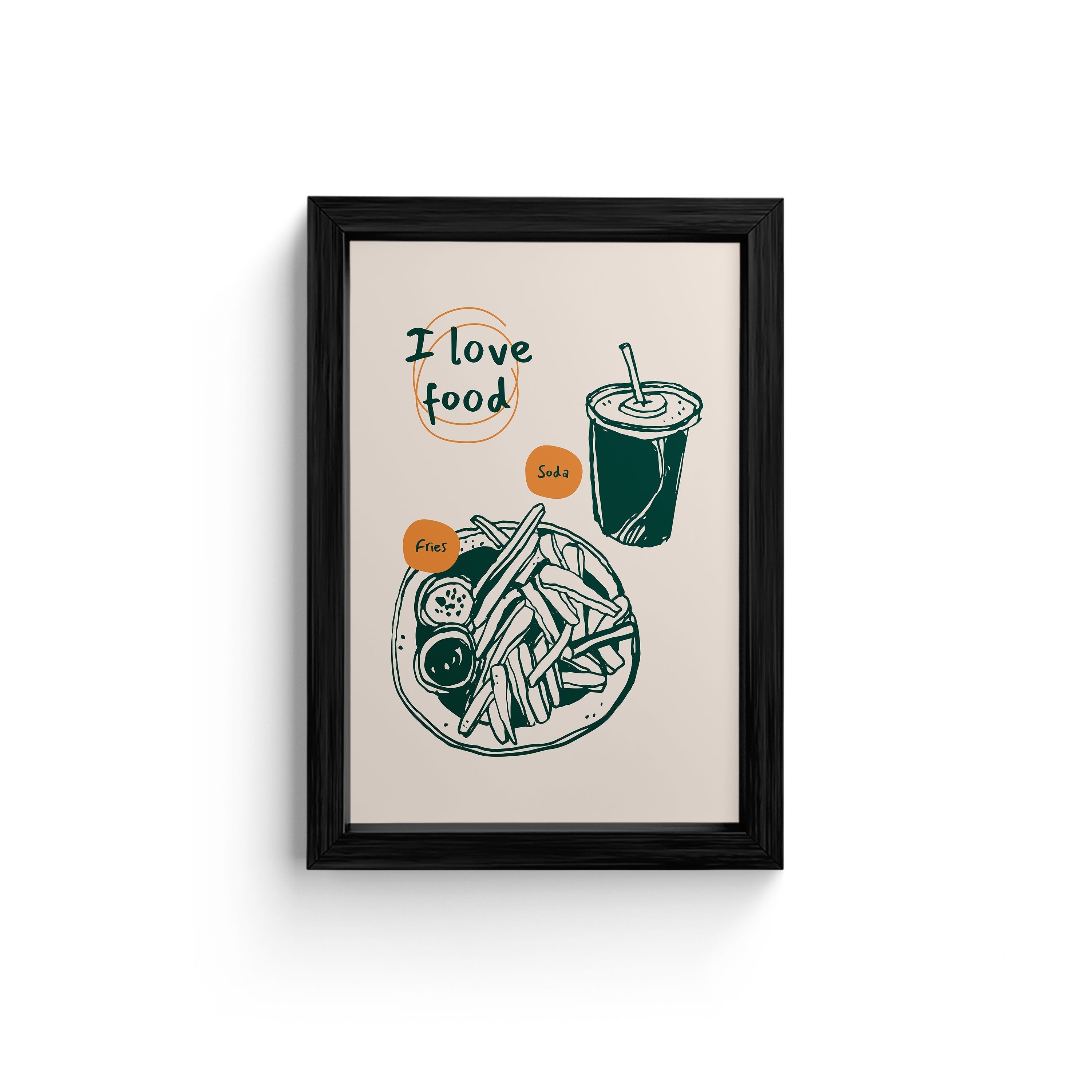 “I Love Food” Canvas Wall Art