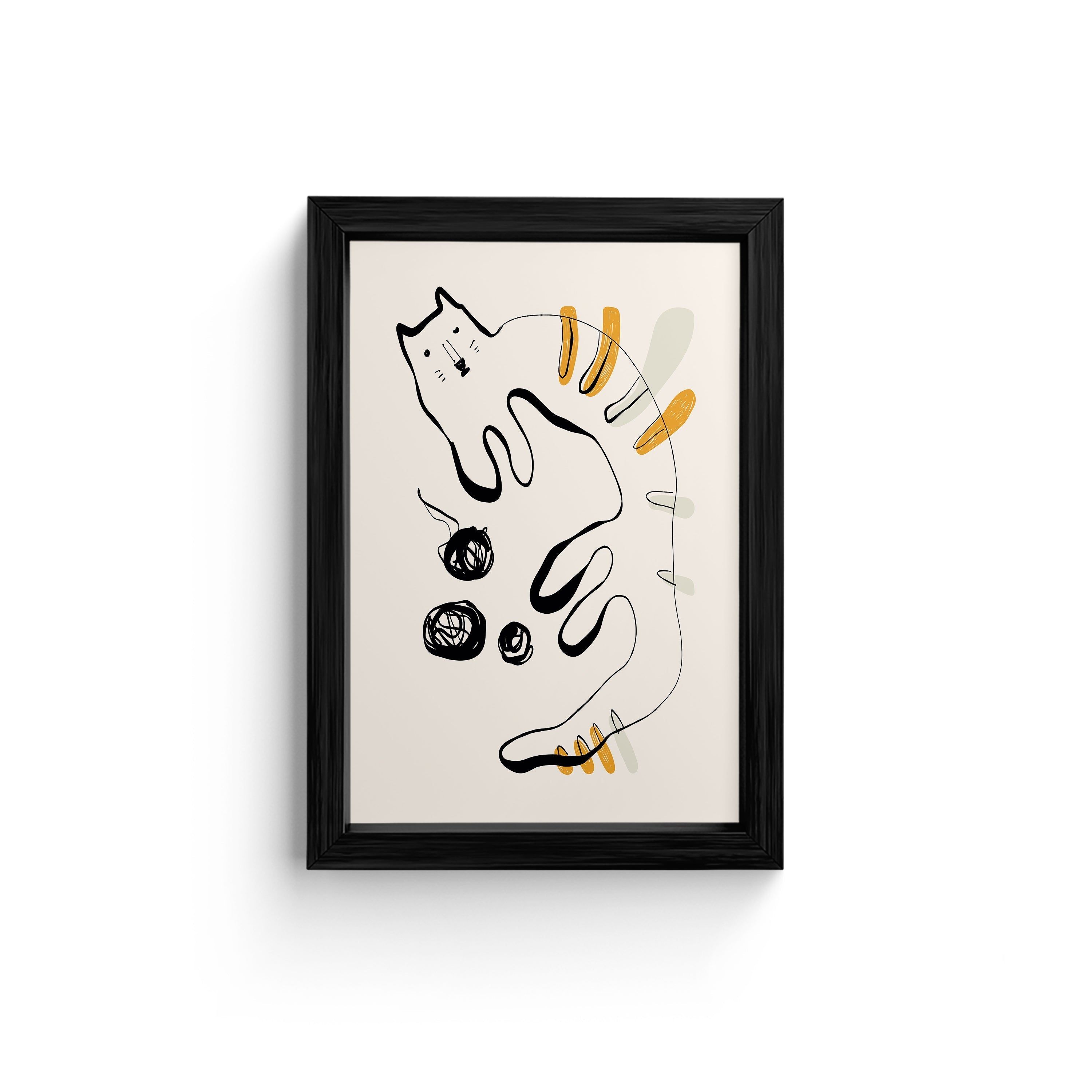 Whimsical Cat Dance - Framed Art Print