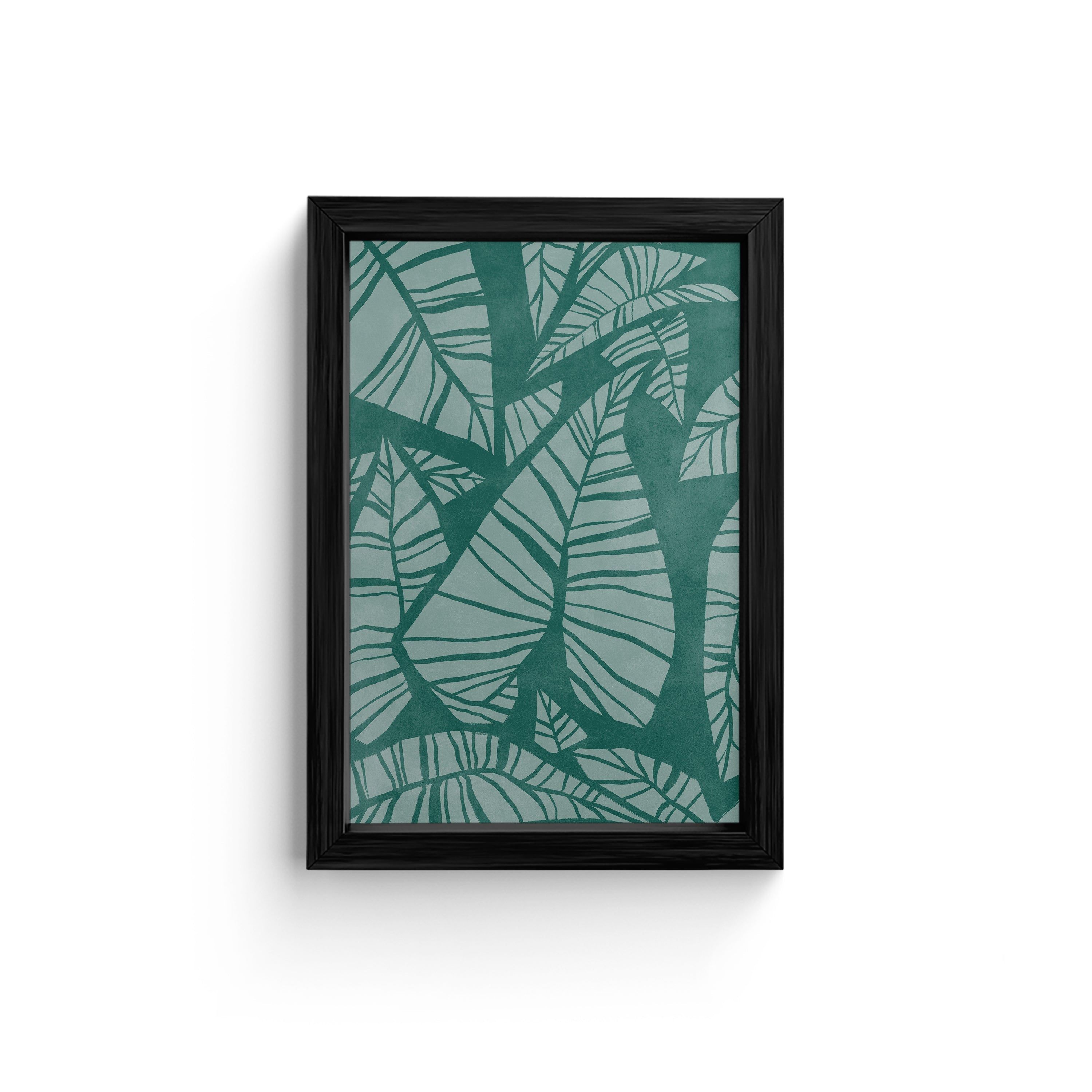 Tropical Abstract Leaves Canvas Wall Painting