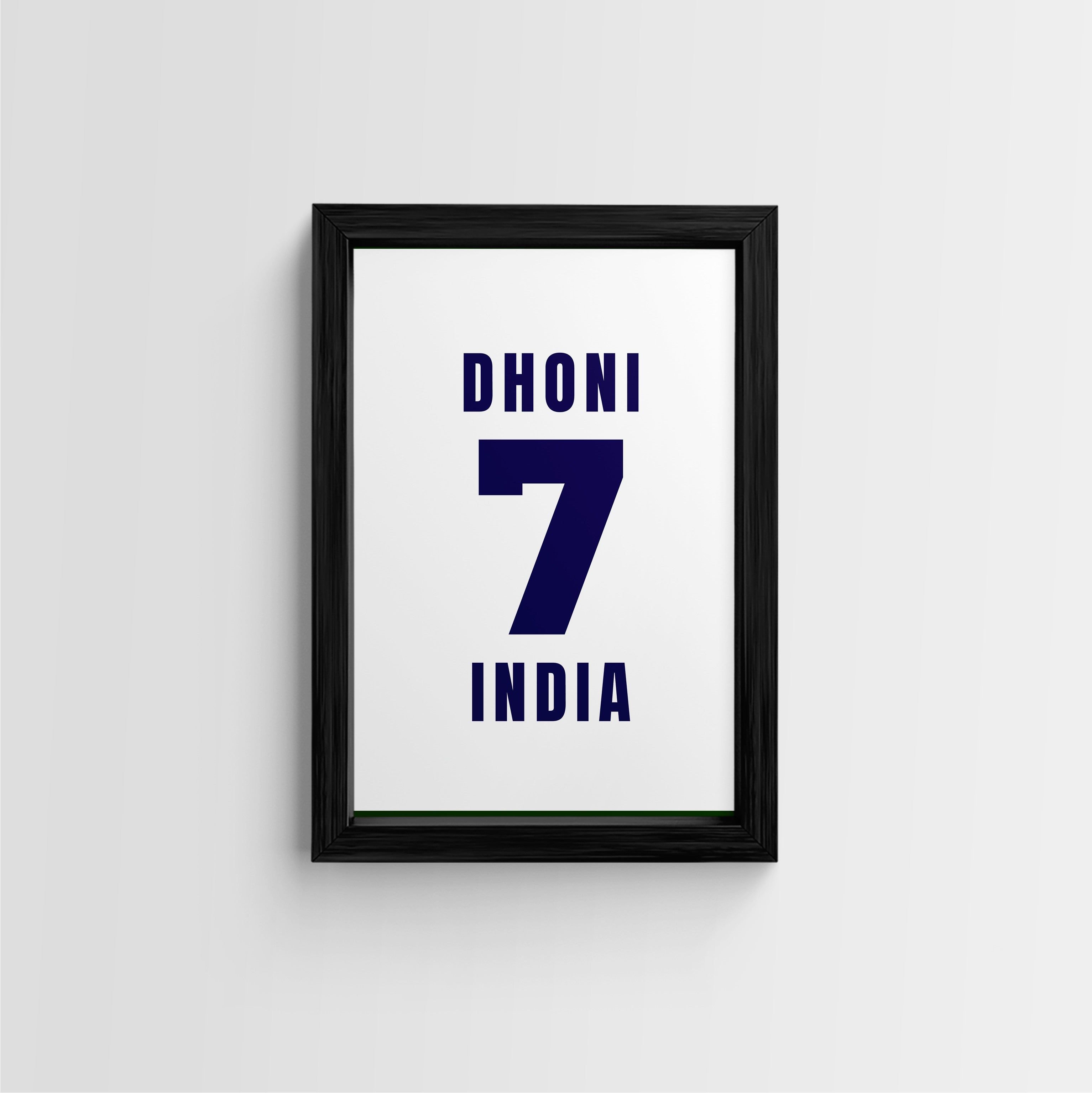 Dhoni 7 India - Tribute Framed Art Print